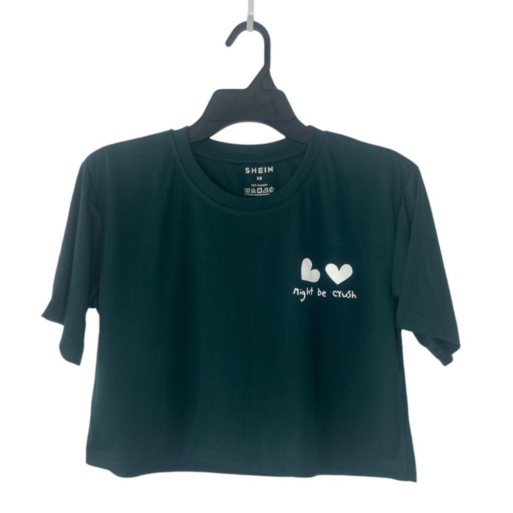 Women's Solid Color Crop Top With Short Sleeves And Round Neckline